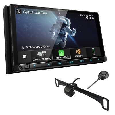 Kenwood DDX9907XR 6.8'' AM FM BT DVD CarPlay Stereo with CMOS-320LP Backup Camera