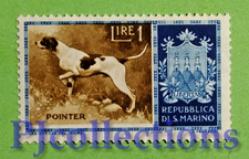 6413- SAN MARINO 1956 CANI DI RAZZA - POINTER L. 1 MNH