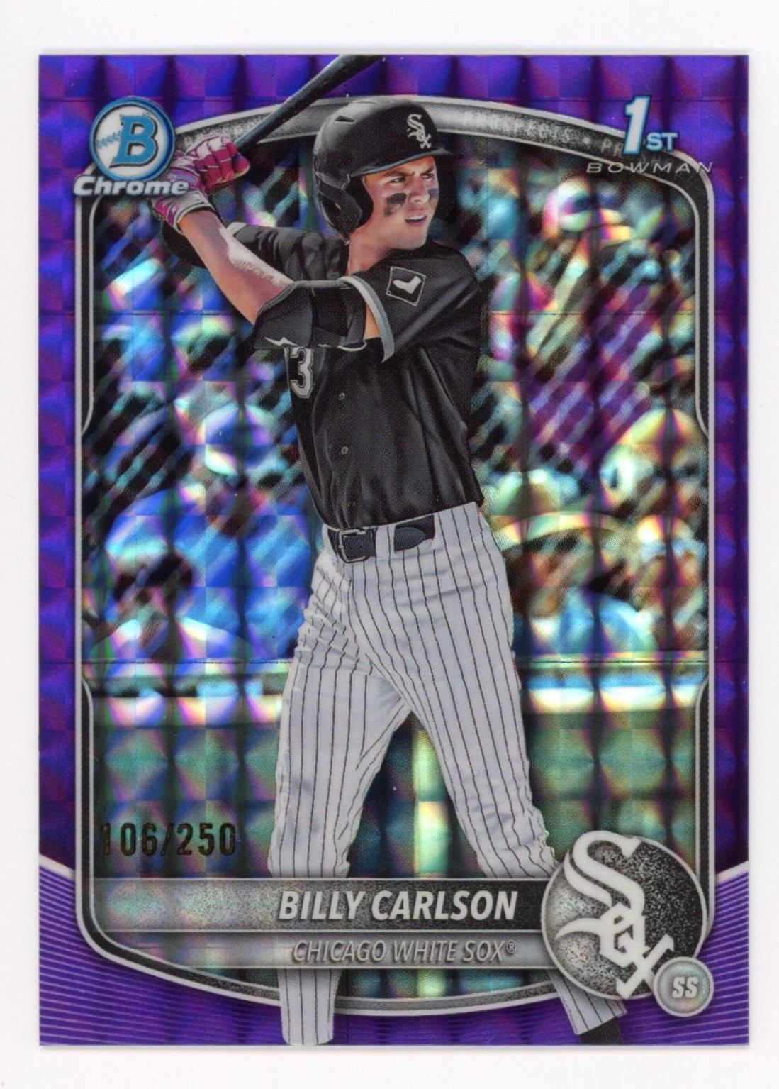 2025 Bowman Draft Chrome Billy Carlson Purple Geometric /250 #BDC-10 1st Bowman