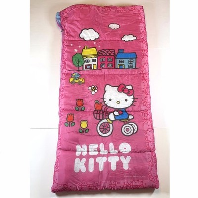 Sanrio Hello Kitty Riding Bike Pink Aqua Child Size 56  X 28  Sleeping Bag 2011