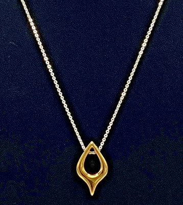 Kit Heath 18K Gold über Sterling zweifarbige Halskette 16-18'' Neu mit Etikett 6g