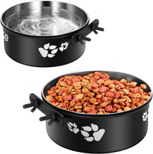 Kennel Water Bowl Hanging, 2 Pack Stainless Steel Food and Water Bowl for Dog C