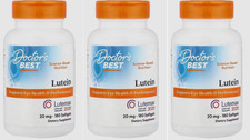 3X Doctor's Best Lutein with Lutemax 20mg-180 softgels EXP 10/2027