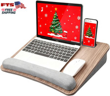 Portable Lap Laptop Desk with Pillow Cushion Fits 15.6 Inch Laptop Anti Slip wit