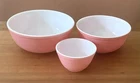 Lot of 3: Vintage 1950’s Pyrex Pink Flamingo Mixing Bowls- 401, 403, 404