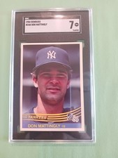 1984 Donruss Don Mattingly Rookie Card SGC 7 New York Yankees + 1985-1987 DR