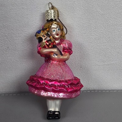 Clara Old World Christmas Collection Nutcracker Suite Glass Ornament Pink Dress