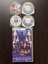 Sony PSP - 5 Game/Movie Lot - Sports Bundle - Full Auto, Madden, WWE