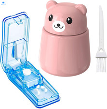 2 Pack Pill Crusher and Cutter, Grinder for Vitamins Tablets with Pink