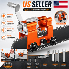 Chainsaw Chain Sharpening Jig Portable Hand Crank Sharpener Tool Set US
