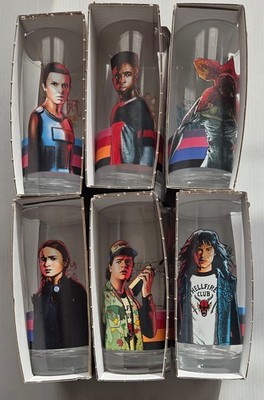 6 x STRANGER THINGS GLÄSER KOMPLETTSET 6 STÜCK (neu)