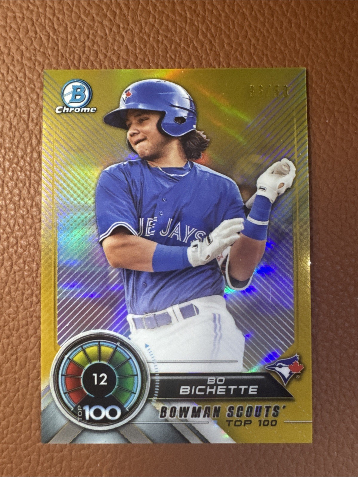 2018 Bowman Chrome Top 100 Bo Bichette Gold /50. # BTP-12