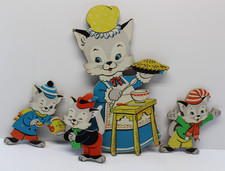 Vintage The Dolly Toy Co "Three Little Kittens" Nursery Rhyme Wall Decor