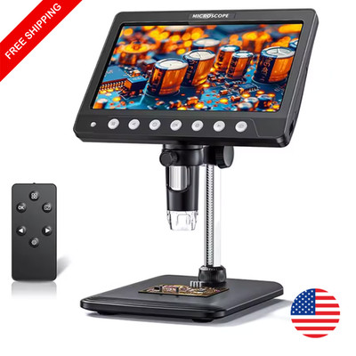 7'' IPS Digital Microscope 1200X HD USB Microscope for Phone Soldering Repair