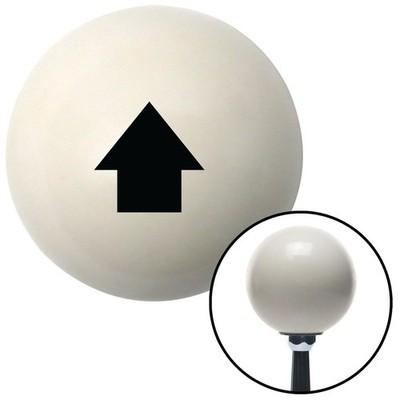 Black Solid Fat Arrow Up Ivory Shift Knob w/ M16x1.5 Insert Shifter Auto Manual