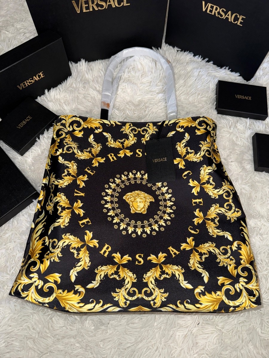 Versace Large Black Reversible Nylon La Medusa Tote Bag | eBay
