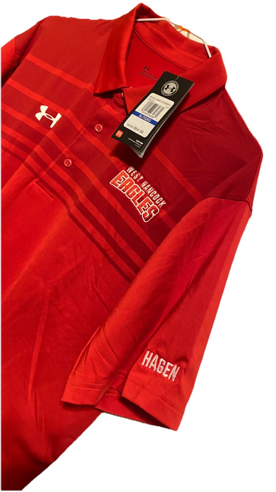 Under Armour  Men's Golf Shirt Size XLarge Red Nice Polyester NWT thumbnail 4