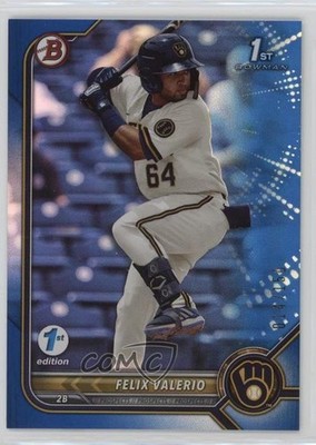 2022 Bowman 1st Edition Blue Foil 14/150 Felix Valerio #BPPF-128 0mn9