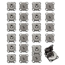 12 Sets Magnetic Snap Buttons, 10mm Plum Blossom Snaps Closures, Black