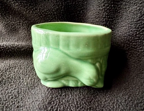 Planter Duck w/ Barrel Mint Green Vintage Ceramic Shawnee or McCoy? Made in USA
