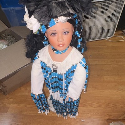 Rustie 1999 Fashion Girl Doll Medium Complexion Black Curly Hair Beaded Outfit