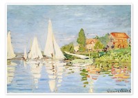 Poster Regattaboote In Argenteuil - Claude Monet