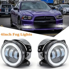 4 Round Led Fog Lights Driving Bumper Lamp Angel Eye For Dodge Charger 2011-14 4 Round Led Fog Lights Driving Bumper Lamp Angel Eye For Dodge Charger 2011-14