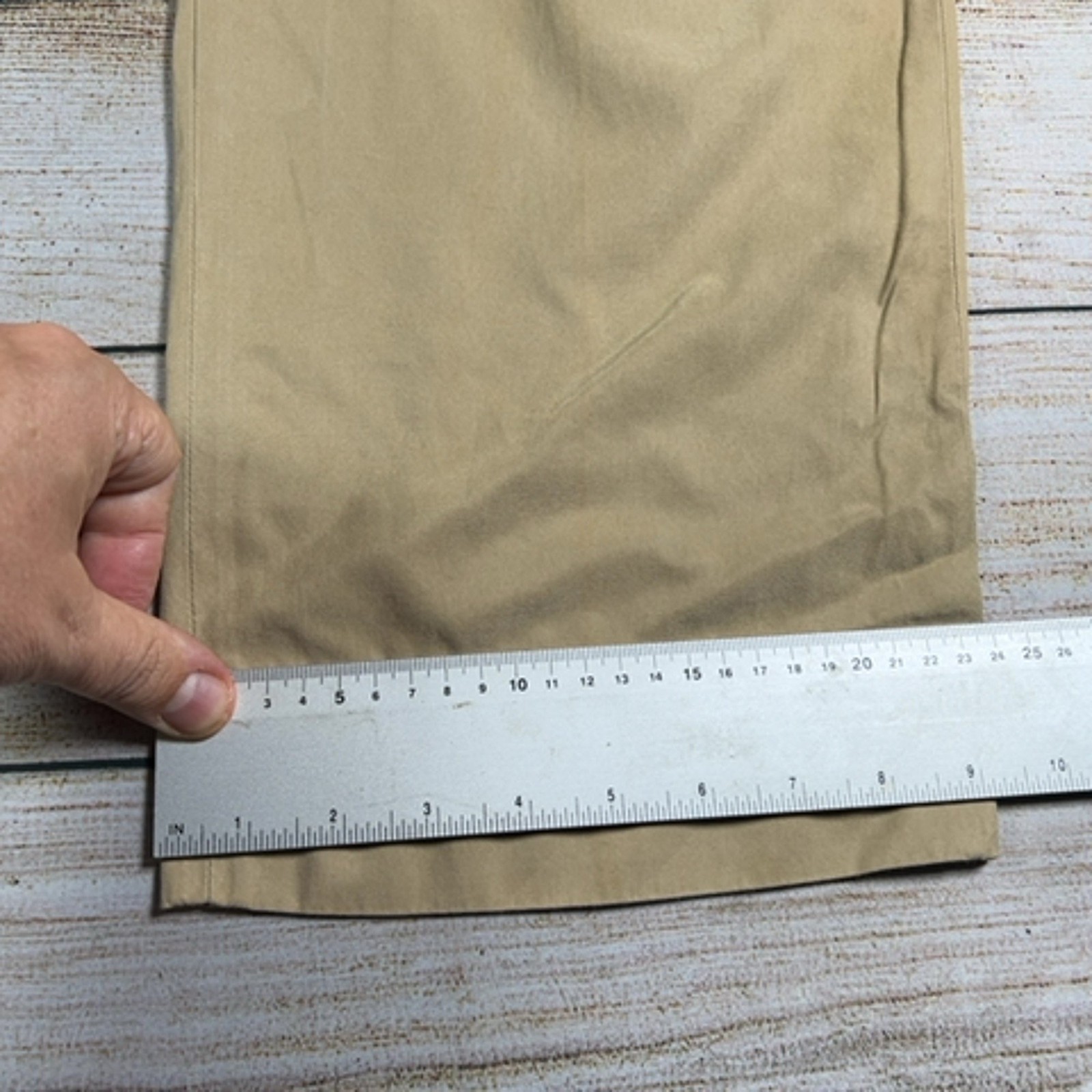 Polo Ralph Lauren Chinos Men's Size 38W 32L Beige Silk Cotton Blend Trousers thumbnail 11