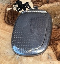 Antique Sterling Silver 925 1919 Birmingham Compact Engine Turned Hallmarked