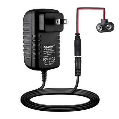 9V Battery Clip Power Supply AC Adapter Wall Charger As 9V Bat (Save 9-Volt Batt