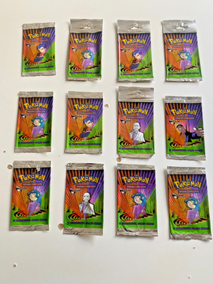 Vintage Gym Challenge WOTC Pokémon Empty Booster Wrapper Lot. GUTER ZUSTAND