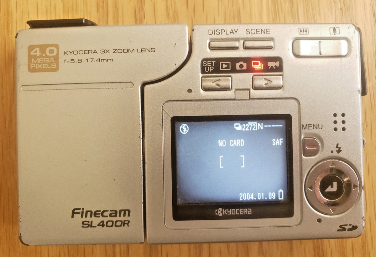 Kyocera Finecam SL400R folding camera, working w/ accessories | eBay