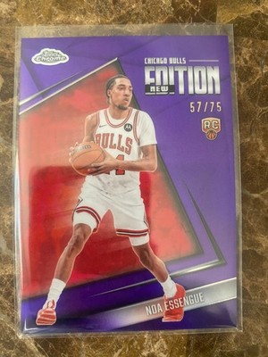 2025-26 Topps Chrome Update Noa Essengue New Edition Purple RC /75 #GR-17 Bulls