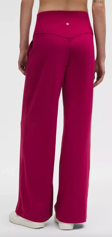 全新无标签 LULULEMON Align™ Palazzo 裤子常规裤,10 码,洋红色烟雾 — 第 4/4 张图片