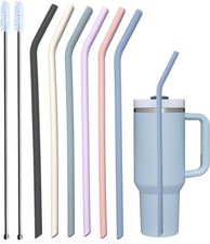 Pastel Color 14” Extra Long Silicone Replacement Straw 40 oz Stanley Cup