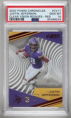 2020 Panini Chronicles Clear Vision Rookies Red /199 Justin Jefferson RC 1s6