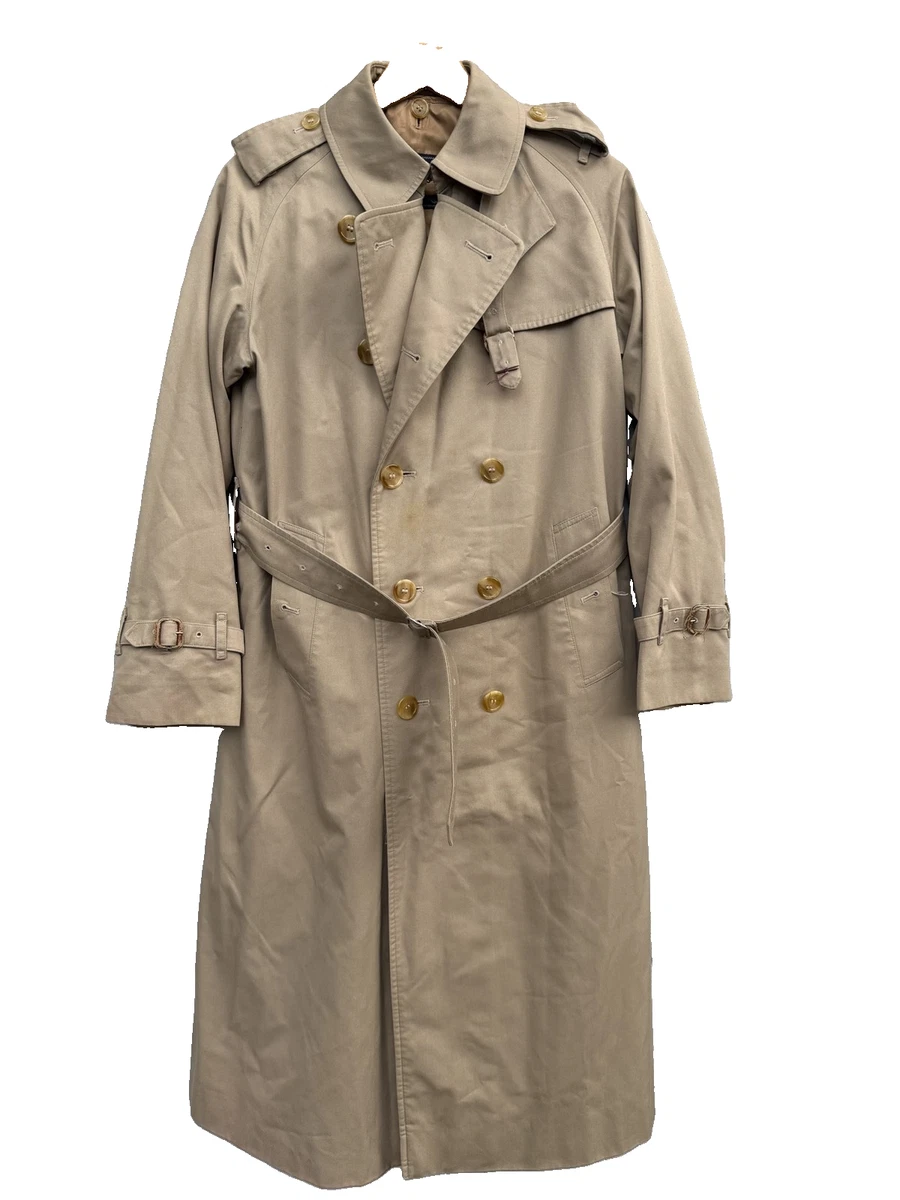 Abrigo de Colección Burberrys para Mujer 8 Largo Beige Algodón Trench Lana Forrado Cinturón Clásico