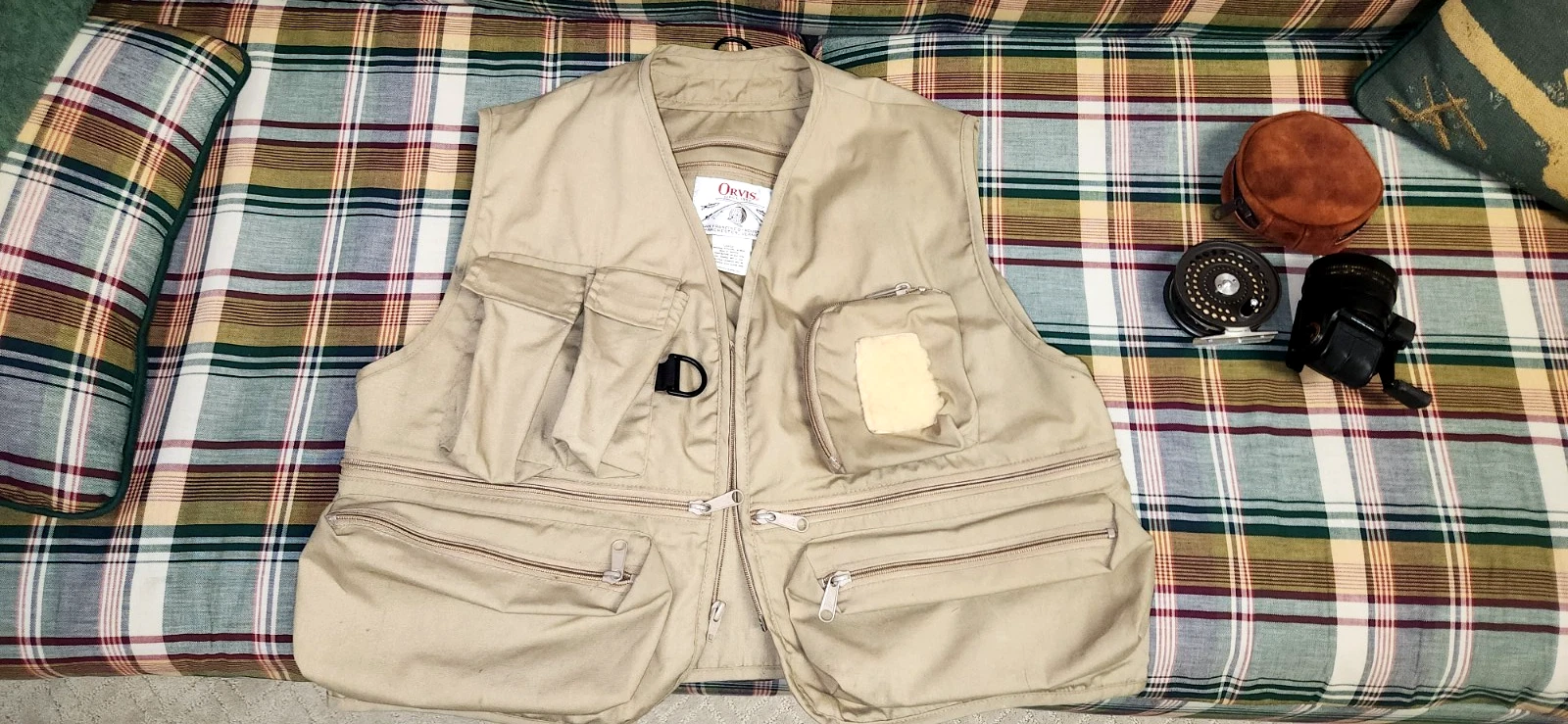 Vintage ORVIS Fly Fishing Vest Men’s Large L Tan 11-pocket #1144 2767