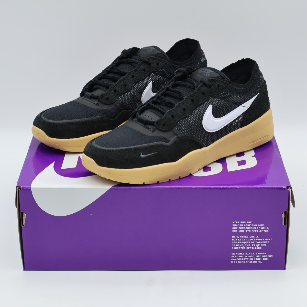 Size 9 - Nike PS8 SB Black White Gum for sale online | eBay