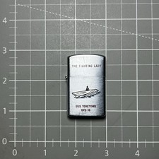 Vintage Prince Slim Lighter The Fighting Lady USS Yorktown CVS-10 WWII Era