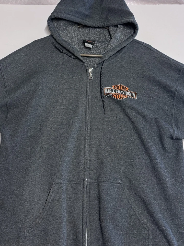 Толстовка с капюшоном мужская Harley-Davidson большая на молнии толстовка мотоцикл Frontier Lincoln - Изображение 3 из 4
