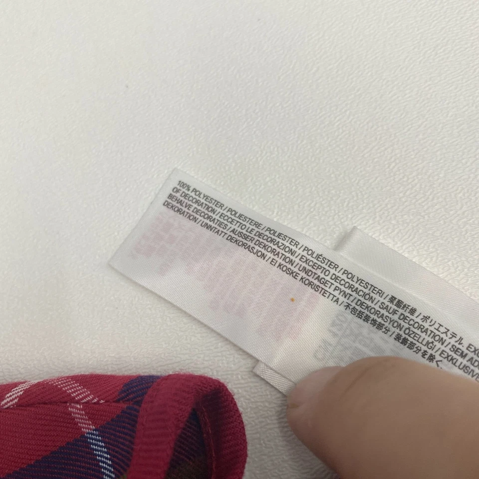 Disney Nightgown Pajamas Girls 5/6 Red Green Blue Embroidered Plaid Mickey Mouse - Image 4 of 4