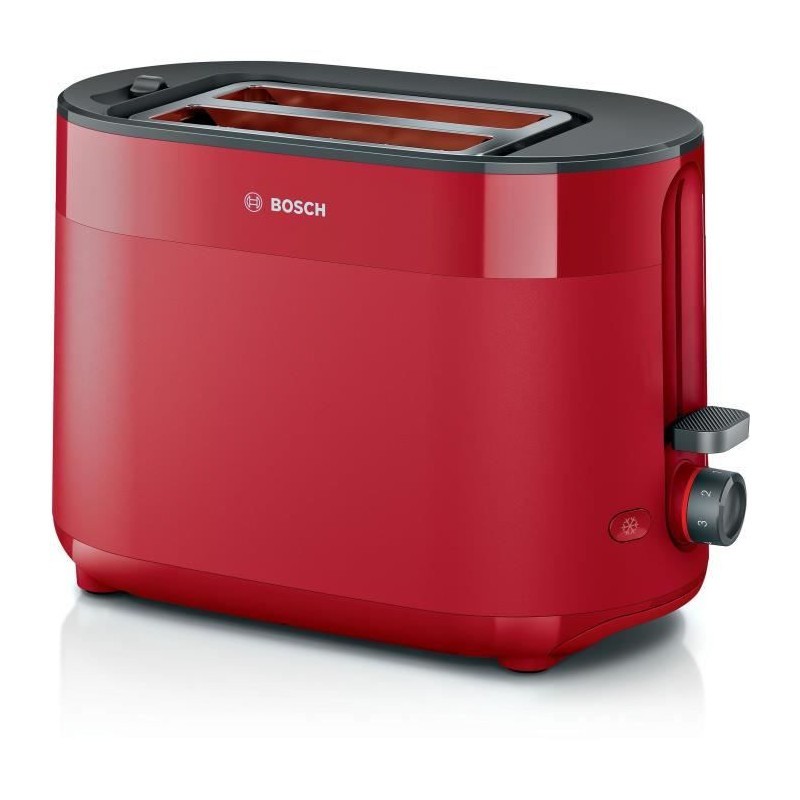 Toaster Bosch 2 tranches rouge avec centrage automatique pour grillage uniforme