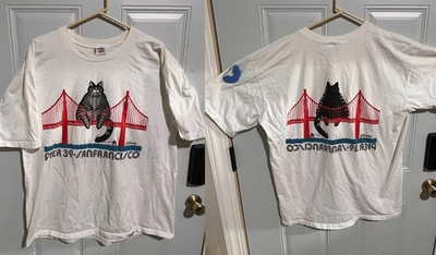#ad VINTAGE B KLIBAN CAT SAN FRANCISCO T SHIRT CRAZY SHIRTS AN67932 $38.99