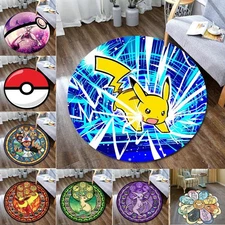 Pokemon Round Rug Non-SlipCarpet for Bedroom Living Room Floor Mat