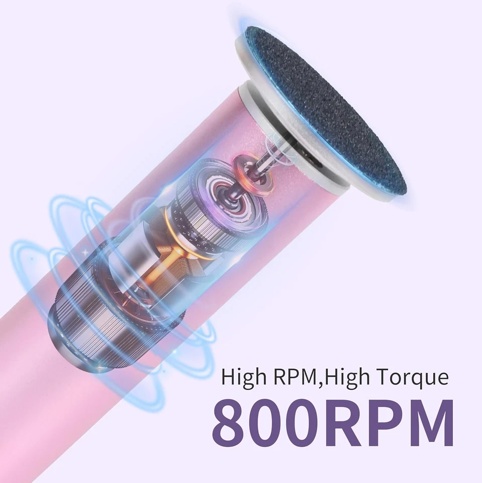 Electric Foot Callus Remover, 120 Sandpaper Discs, 4.8 Inches, 800RPM, 3 Sizes - Image 4 of 4