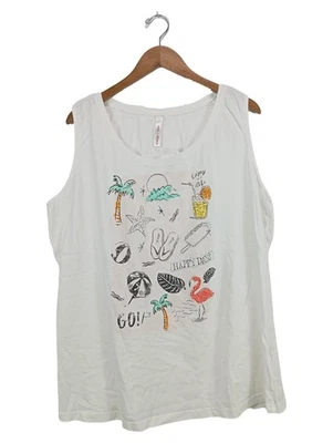 Sheego T-shirt Femme Blanc Graphique Coton Casual (EU 52, 6XL) - Photo 1/4