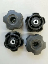 (4) M6x1.0, 6mm Female Thread Plastic Head Screw On Clamping Nuts Knob Black