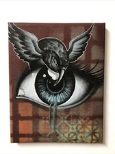 Blue Eye & Raven Tattoo Art Canvas Print Graffiti Art Street Art