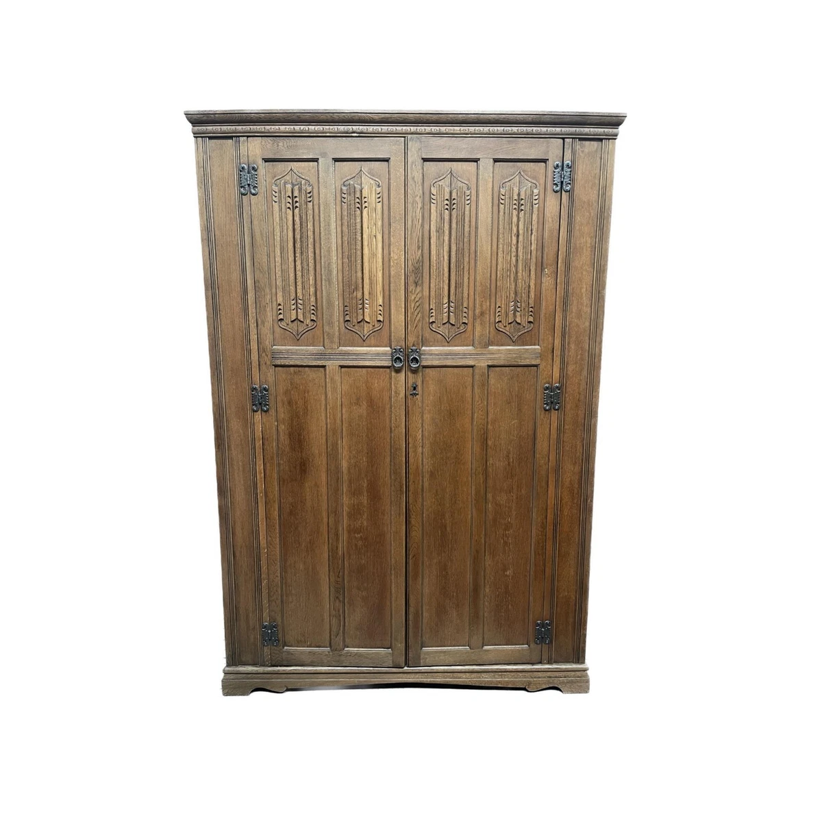 Vintage Old Charm oak carved large double wardrobe eBay